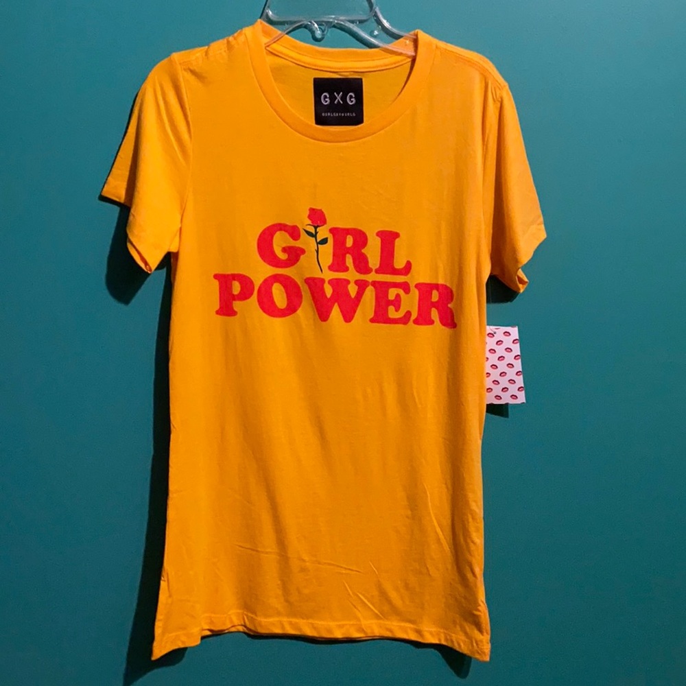 G X G - Girl Power Tee - Size L - NWT - Yellow
